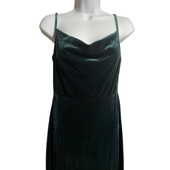 Taylor Womens Dark Green Velvet Maxi Dress Spaghetti Straps Size 2 Holiday Party - Picture 4 of 12